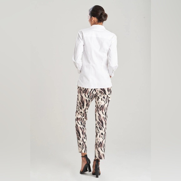 Natori Cotton Poplin Drape Shirt - Picture 2 of 3